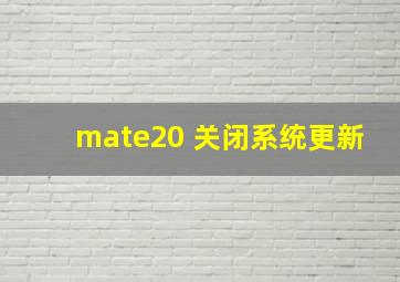 mate20 关闭系统更新